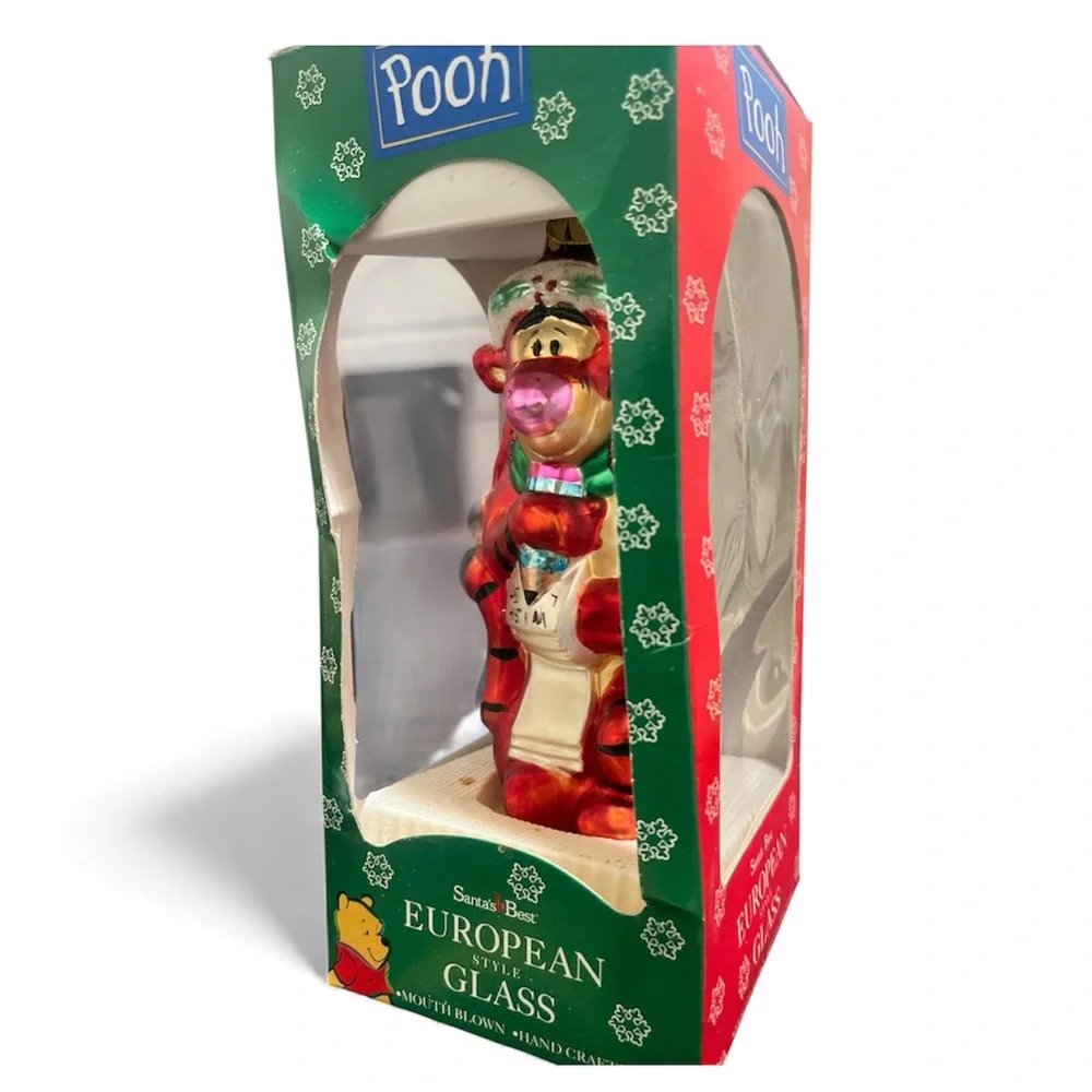 Vintage Disney Tigger European Style Glass Handcrafted Mouth‎ Blown Ornament